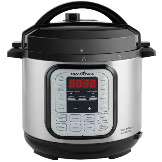 Panela de Pressão Elétrica Britânia 5L Preto Inox 110V BPP02G 66401151