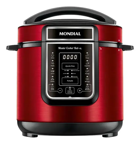 Panela de Pressão Elétrica Digital Mondial 6L Vermelha 127V PE-60
