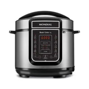 Panela de Pressão Elétrica Digital Mondial 5L 900W Preto Inox 127V PE-38 Panela de Pressão Elétrica Digital Mondial 5L 900W Preto Inox 127V PE-38