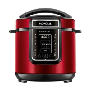 Panela de Pressão Elétrica Digital Mondial 6L Vermelho e Inox PE-60-6L-RI Panela de Pressão Elétrica Digital Mondial 6L Vermelho e Inox PE-60-6L-RI