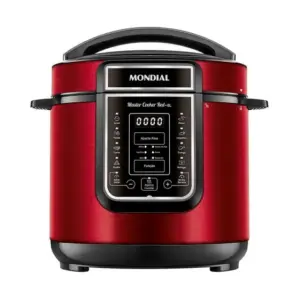 Panela de Pressão Elétrica Digital Mondial 6L Vermelho Inox 220V PE-60-6L-RI Panela de Pressão Elétrica Digital Mondial 6L Vermelho Inox 220V PE-60-6L-RI