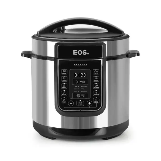 Panela de Pressão Elétrica Digital EOS Multicooker 6L Inox 110V EPP60DI