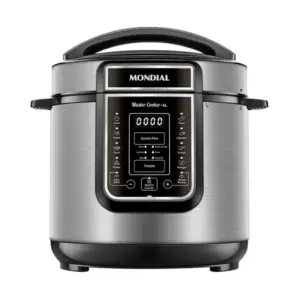 Panela de Pressão Elétrica Mondial 6L Inox 220V PE-60-6L-I Panela de Pressão Elétrica Mondial 6L Inox 220V PE-60-6L-I