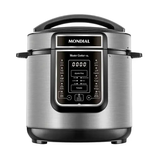 Panela de Pressão Elétrica Mondial 6L Inox 220V PE-60-6L-I