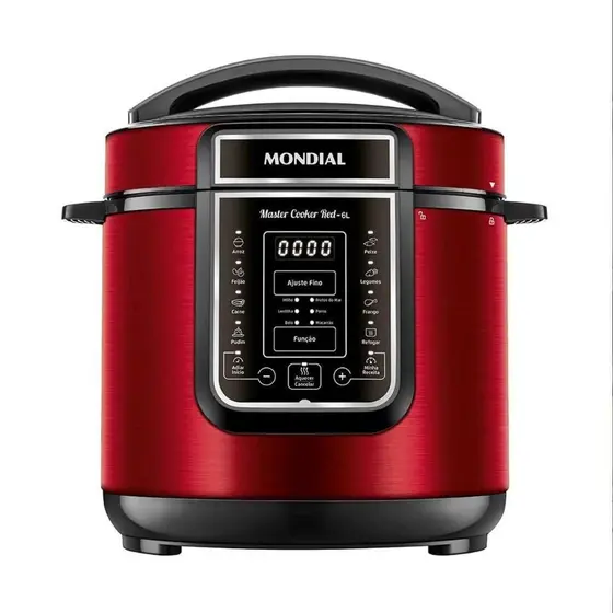 Panela de Pressão Elétrica Mondial 6L Vermelho 220V PE-60-6L-RI