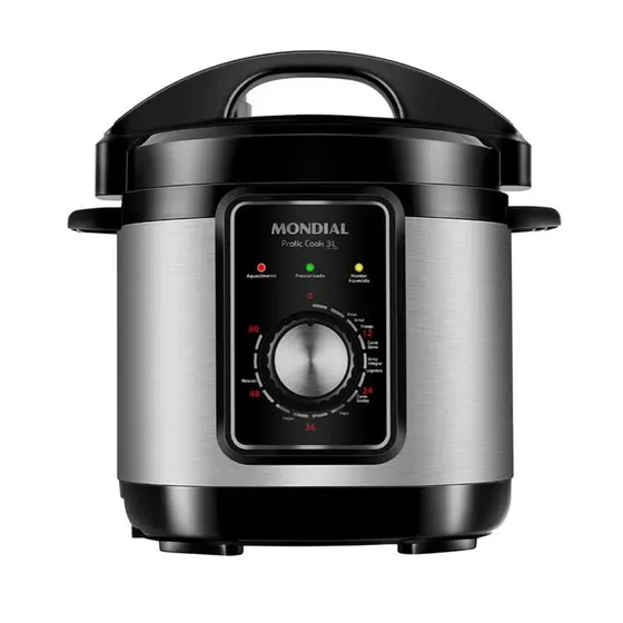 Panela de Pressão Elétrica Mondial Pratic Cook 3L 700W Preto 220V PE-47-3L-I