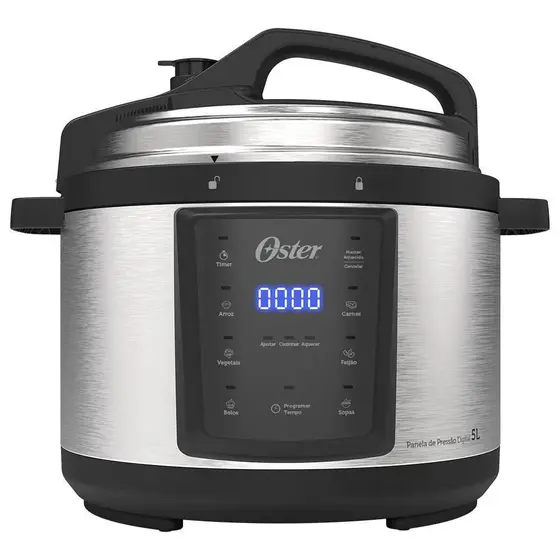 Panela de Pressão Elétrica Digital Oster 5L Inox 220V OPAN920