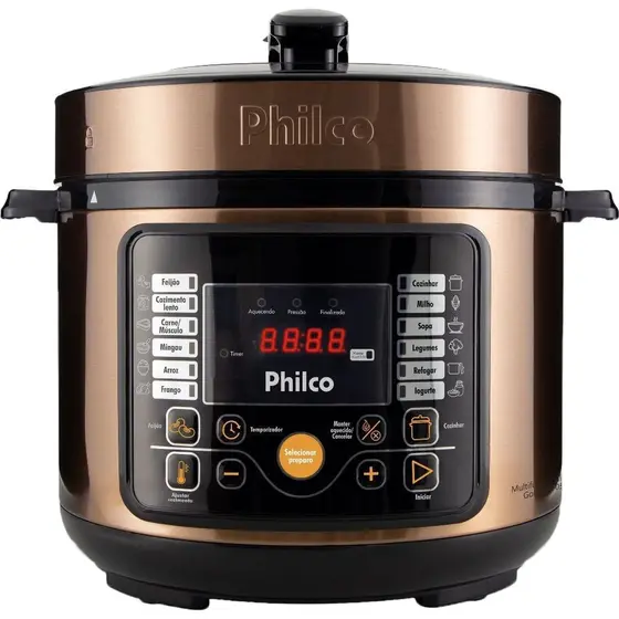 Panela de Pressão Elétrica Digital Philco 5L Multifuncional 15 Funções Gold