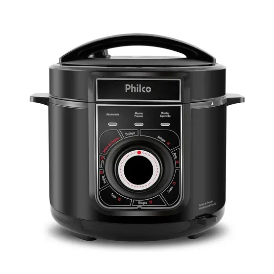 Panela de Pressão Elétrica Philco 5L Inox Preta 220V PPP02PI
