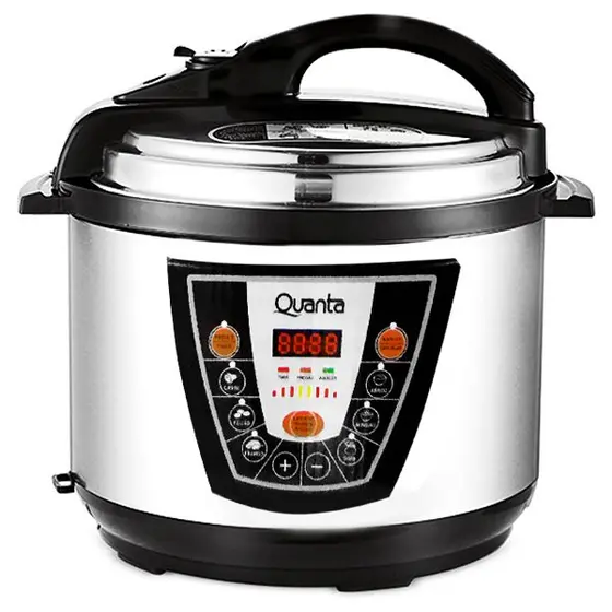 Panela de Pressão Elétrica Quanta 5L 900W Prata Preto 220V QTPE200