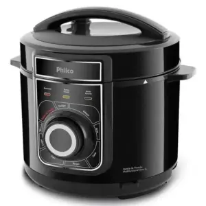 Panela de Pressão Elétrica Multifuncional Philco 5L Inox Preto 220V PPP02PI