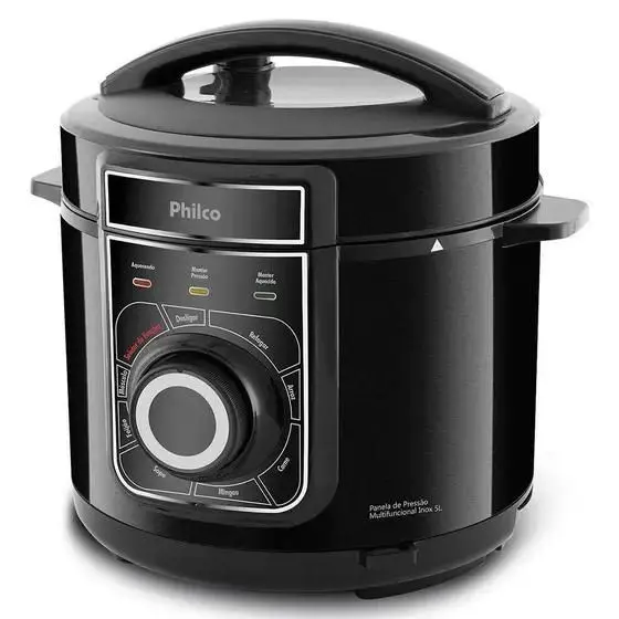 Panela de Pressão Elétrica Multifuncional Philco 5L Inox Preto 220V PPP02PI