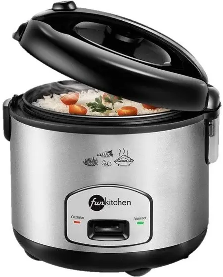 Panela de Arroz Elétrica Fun Kitchen 6 Xícaras 500W Inox 220V
