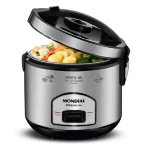 Panela de Arroz Elétrica Mondial Pratic 10i Premium 10 Xícaras 700W Preto/Inox 220V PE-42-10X Panela de Arroz Elétrica Mondial Pratic 10i Premium 10 Xícaras 700W Preto/Inox 220V PE-42-10X