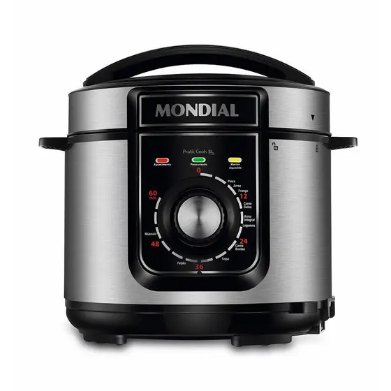 Panela Elétrica de Pressão Mondial 220V Preto Inox