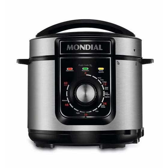 Panela Elétrica de Pressão Mondial 220V Preto Inox