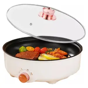 Panela Elétrica Portátil Grill S.G. Style Antiaderente Grande 26cm 600W 110V