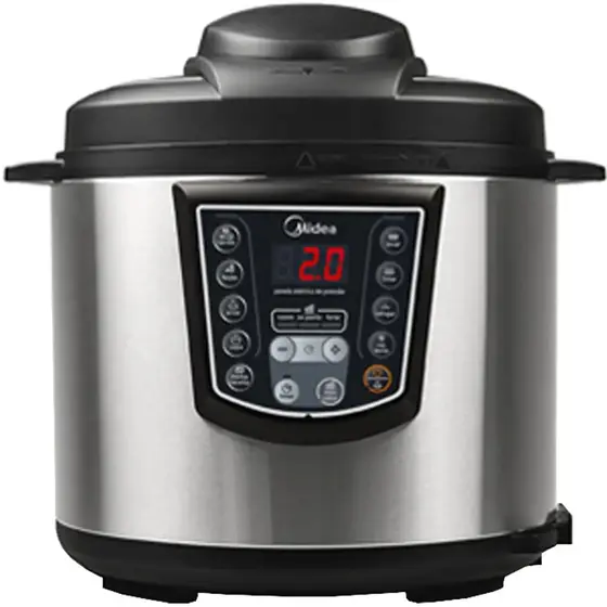 Panela Elétrica de Pressão Midea 6L Inox Preto 110V PPA71