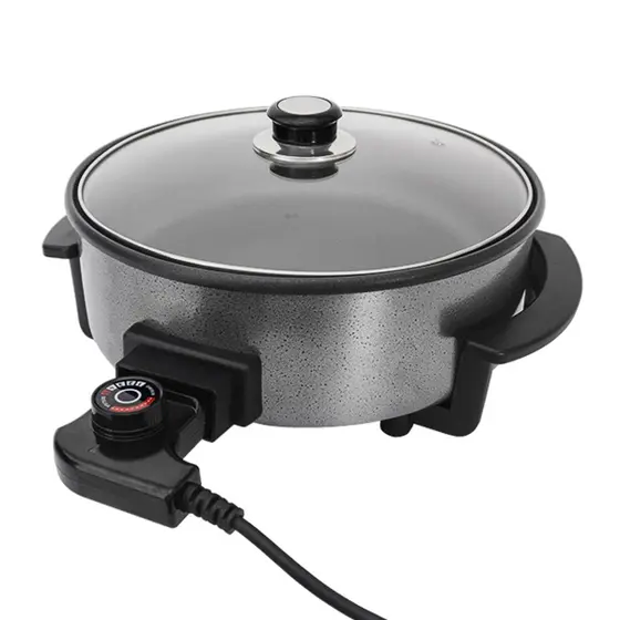 Panela Multifuncional Elétrica Redonda Agratto Mangiare Grill Antiaderente Portátil 30cm 1500W 220V