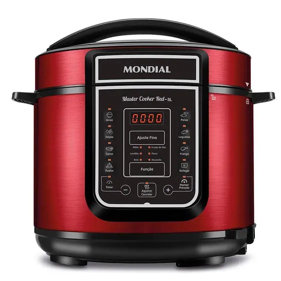 Panela de Pressão Elétrica Mondial Master Vermelho Inox 127V