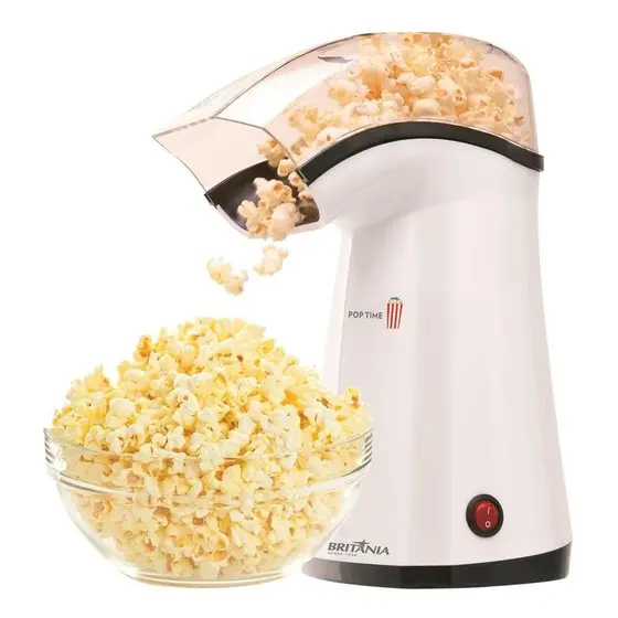 Pipoqueira Elétrica Britânia LuxxCook 1200W 5 Ciclos Branca 220V