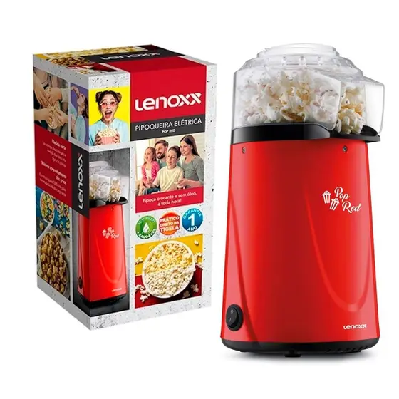 Pipoqueira Elétrica Lenoxx Pop Red 1200W Vermelha 110V/127V PPC 953