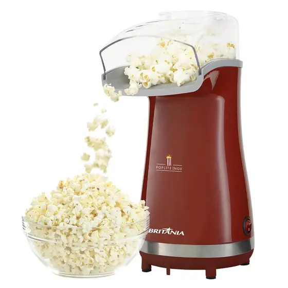 Pipoqueira Elétrica Portátil Britânia Poplite sem Óleo Vermelha BPI01VI