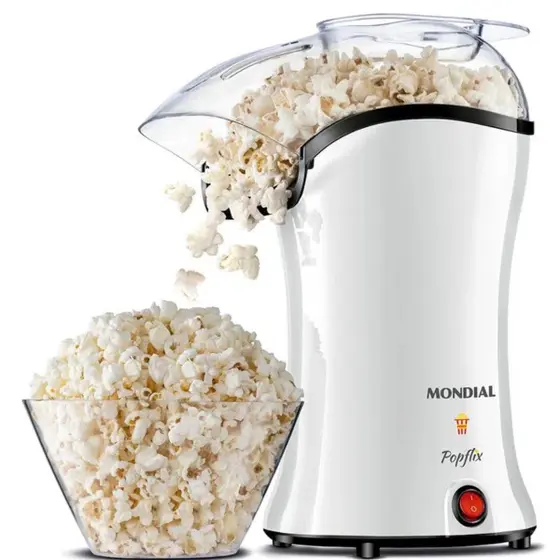 Pipoqueira Elétrica Mondial Popflix sem Óleo Ar Quente 1200W Branco PP-04