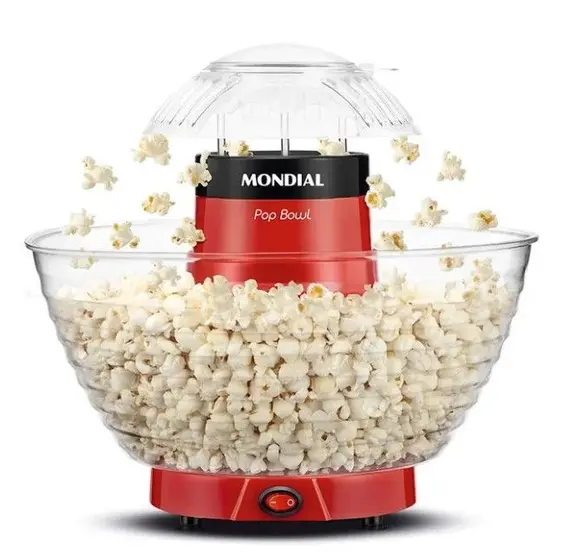 Pipoqueira Elétrica Mondial Pop Bowl sem Óleo 1200W Vermelha 110V PP05