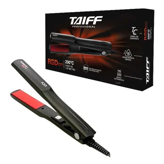 Prancha Taiff Red Ion Cerâmica Preta Bivolt 100141