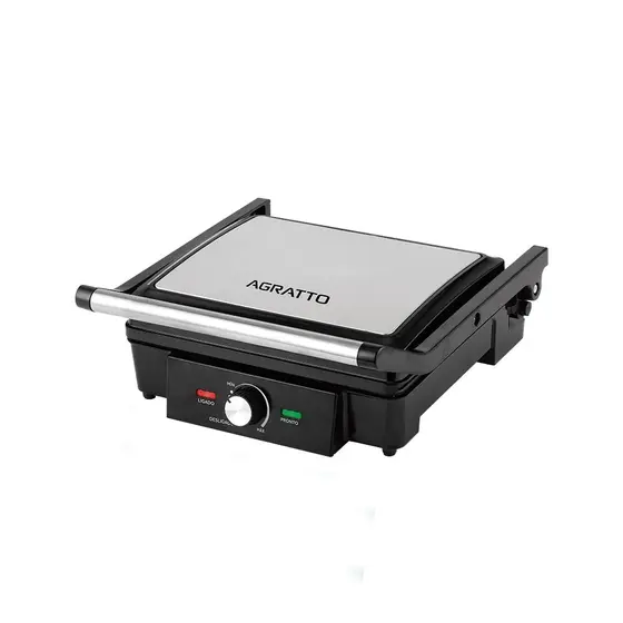 Sanduicheira Grill Agratto Mr. Cheff Multi Grill Inox Abertura 180° 1500W 127V AGRL01I-01