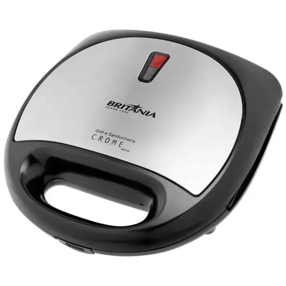 Sanduicheira Britânia Crome Inox Preto e Cinza Antiaderente 750W 110V
