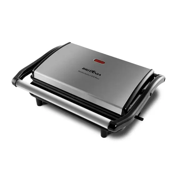 Sanduicheira e Grill Britânia Press 2 em 1 Chapa Inox 850W 127V BGR27I