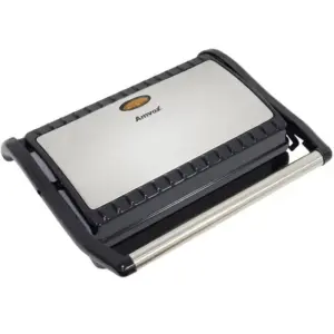 Sanduicheira e Grill Elétrica Amvox Dupla Antiaderente para Grelhados Inox 800W AMS 800 Sanduicheira e Grill Elétrica Amvox Dupla Antiaderente para Grelhados Inox 800W AMS 800
