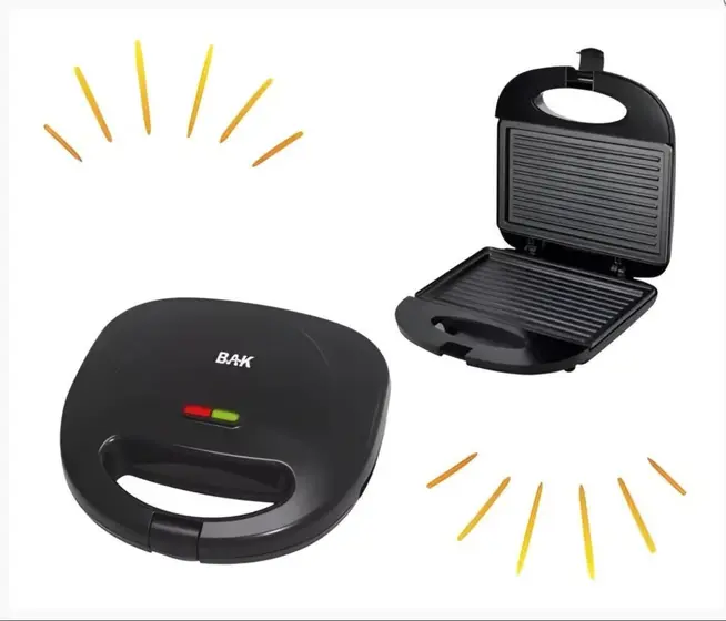Sanduicheira Elétrica Grill BAK Inox 750W 110V BK-SAND750