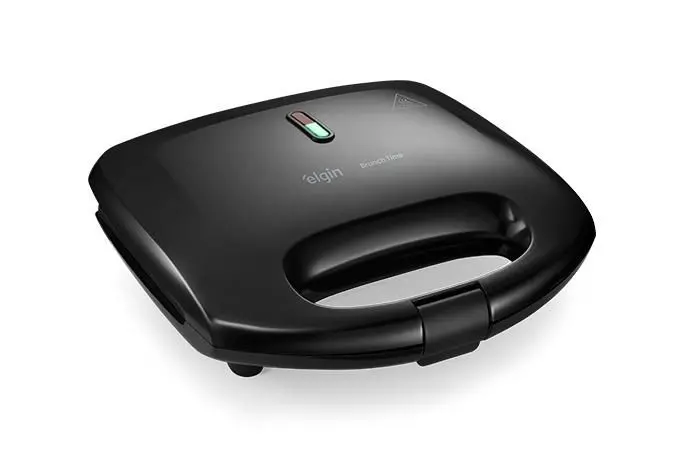 Sanduicheira Grill 2 em 1 Elgin Brunch Time Preta Antiaderente 800W 220V