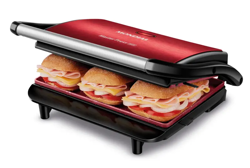 Sanduicheira Grill Mondial Master Press Red Ceramic 127V PG-01-RC