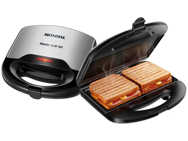 Sanduicheira Grill Mondial Master S-20 Preta Antiaderente 750W