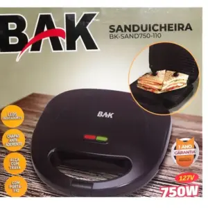 Sanduicheira Mini Grill Bank Gourmet Preto 750W 127V