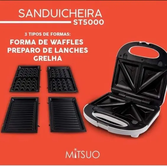 Sanduicheira Mitsuo 2 em 1 700W 110V ST5000K-CB