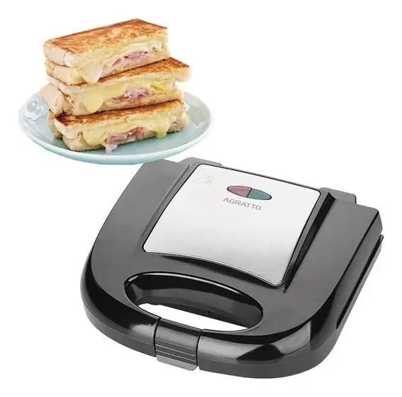 Sanduicheira Agratto Preto e Inox 750W 220V SID 8384