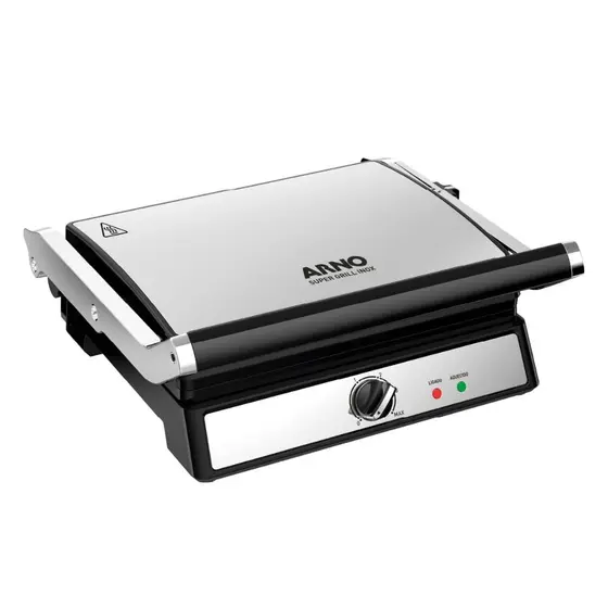 Super Grill Elétrico Arno Inox com Abertura 180° 127V GGRA