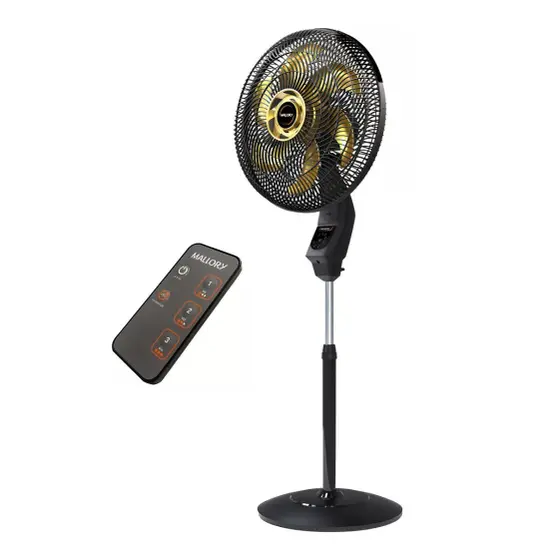 Ventilador de Coluna Mallory Chronos 40cm com Controle Remoto Preto/Dourado 127V