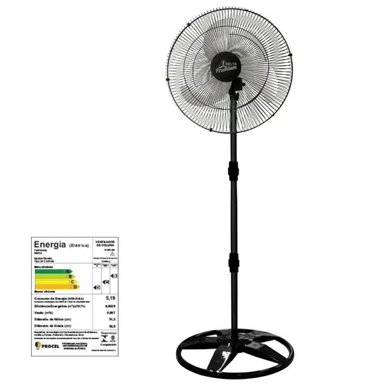 Ventilador de Coluna Loren Sid Tufão 60cm Preto Bivolt
