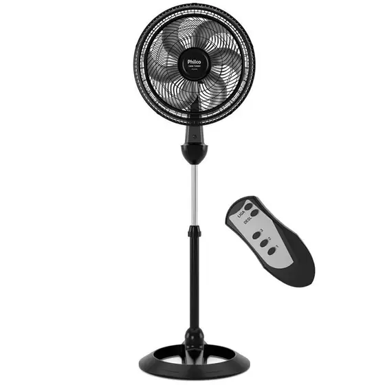 Ventilador de Coluna Philco 6 Pás com Controle Remoto Preto 160W PVC41B