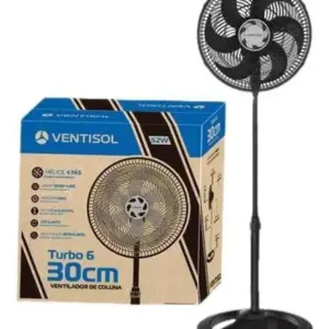 Ventilador de Coluna Ventisol Turbo 6 30cm Preto 127V Ventilador de Coluna Ventisol Turbo 6 30cm Preto 127V