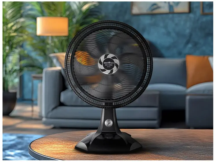 Ventilador de Mesa Britânia 30cm 6 Pás 3 Velocidades Preto BVT301