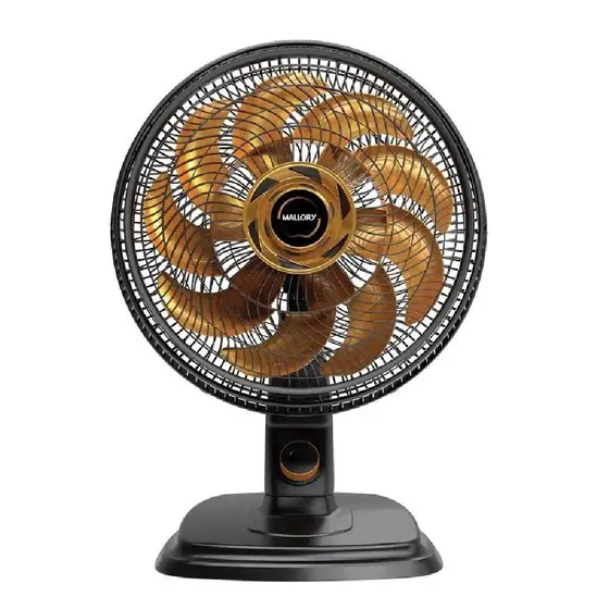 Ventilador de Mesa Mallory Egeo 40cm Preto e Dourado 127V