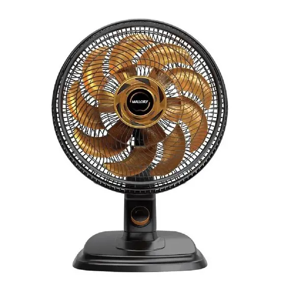 Ventilador de Mesa Mallory Egeo 40cm Preto e Dourado 220V
