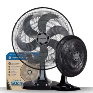 Ventilador de Mesa Ventisol Turbo 50cm 6 Pás 3 Velocidades Preto 220V Ventilador de Mesa Ventisol Turbo 50cm 6 Pás 3 Velocidades Preto 220V